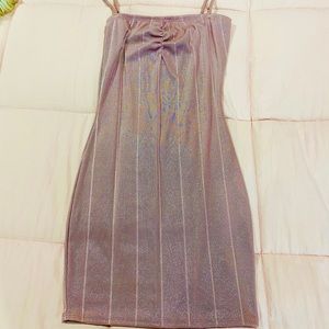 Mauve Bodycon Glitter Dress